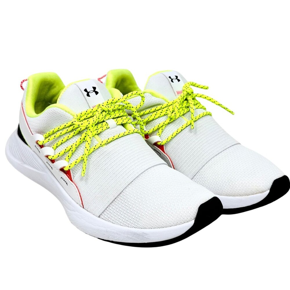 Under Armour White and Neon Yellow Sneakers